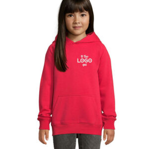 Felpa da bambino personalizzabile con logo in materiali ecologici
