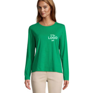 Maglia da donna a manica lunga personalizzabile con logo