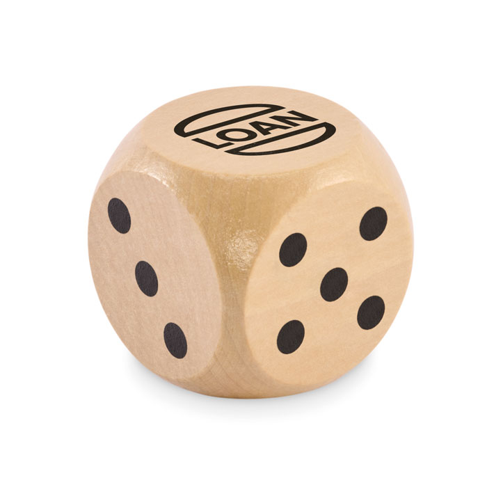 Dado grande in legno personalizzabile da 5cm