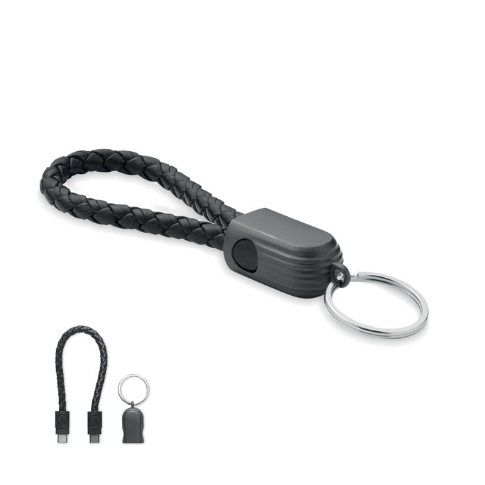 Portachiavi con cavo di ricarica e dati da 60W