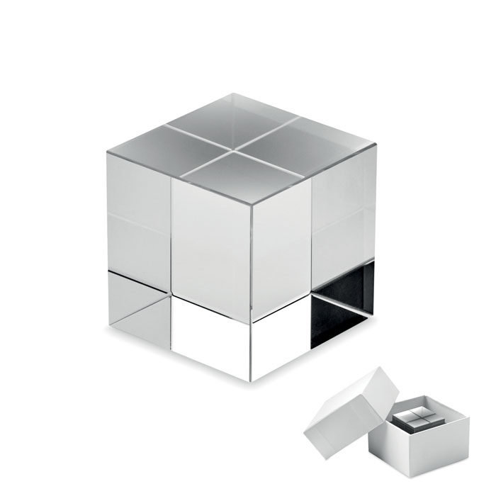 Premio cubo personalizzabile in vetro
