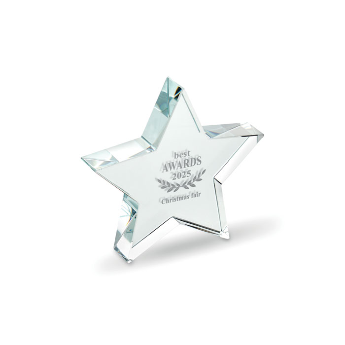 Premio a forma di stella personalizzabile in vetro