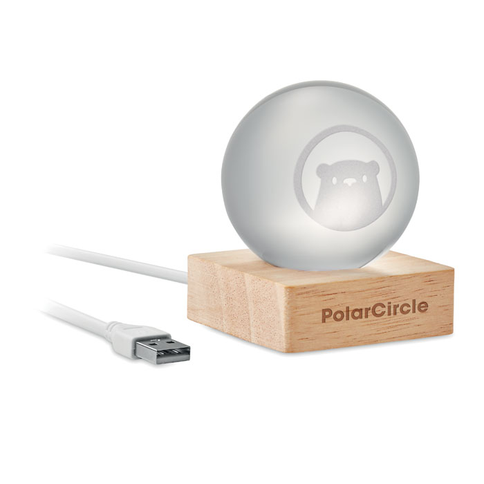 Palla di vetro personalizzabile a LED