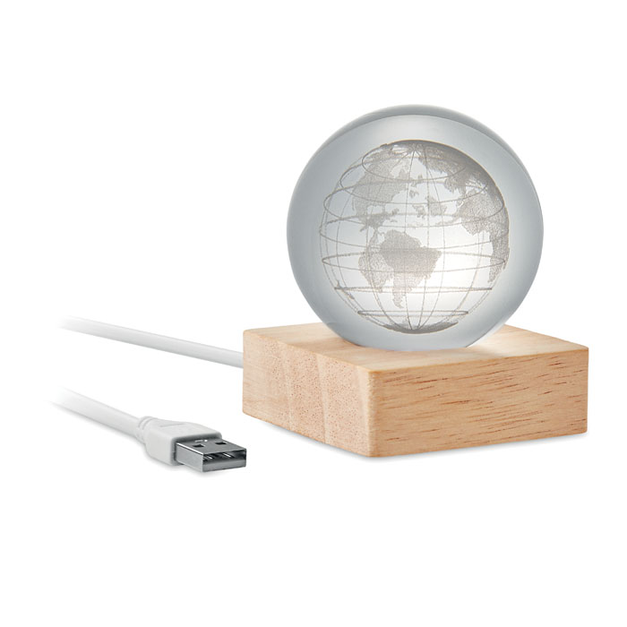 Palla di vetro con globo a LED