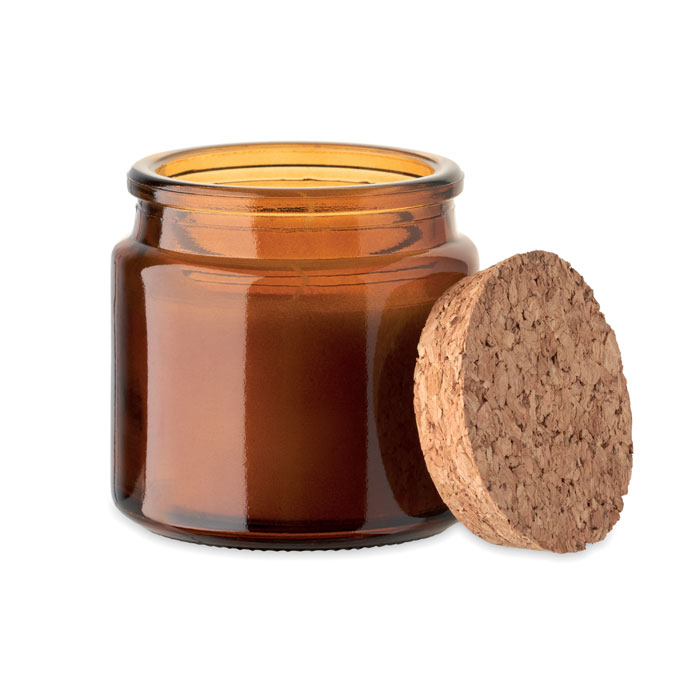 Candela in cera a base vegetale profumata alla vaniglia personalizzabile con logo