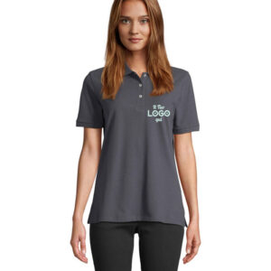 Polo loose fit da donna personalizzabile con logo in cotone
