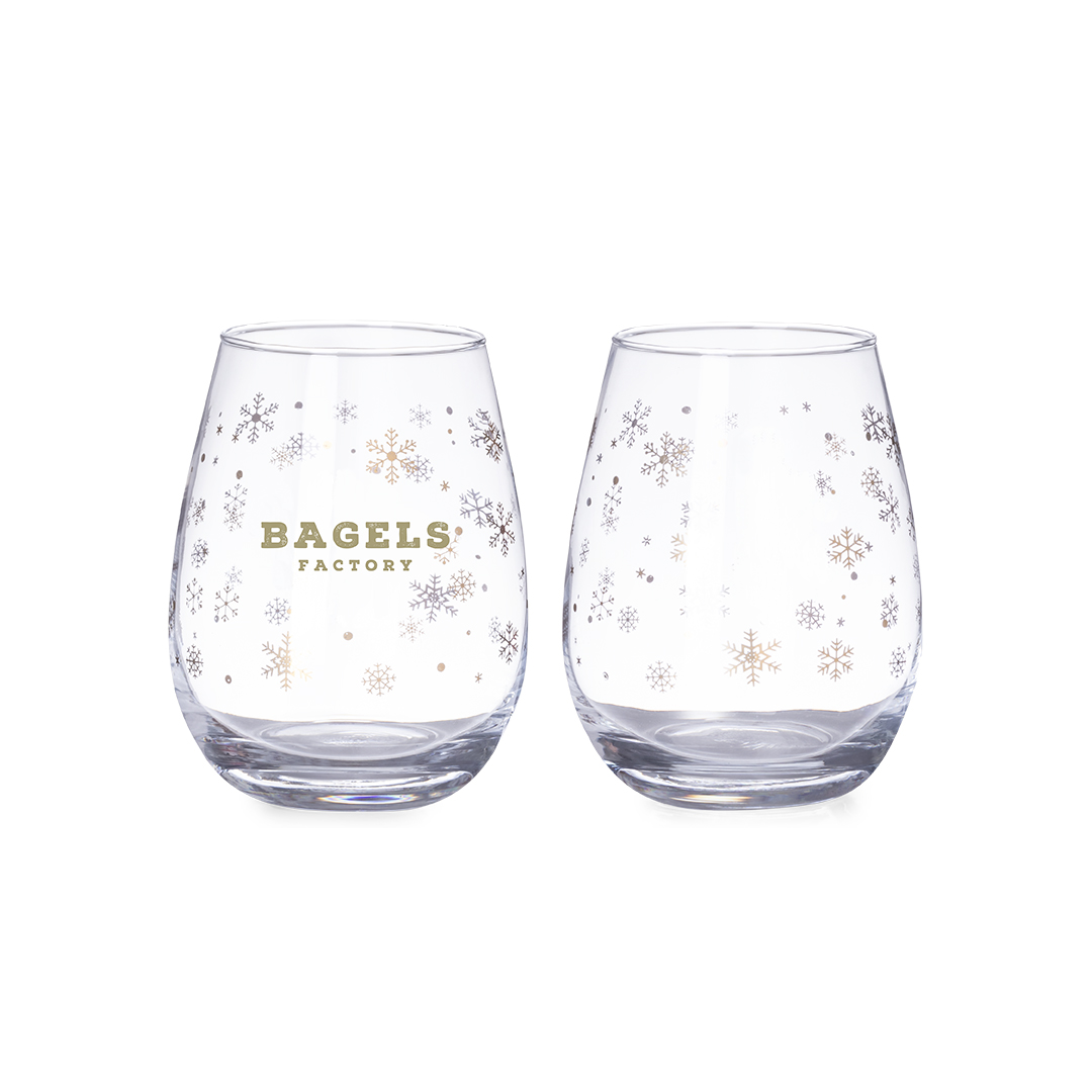 Set di 2 bicchieri con originale design a fiocco di neve