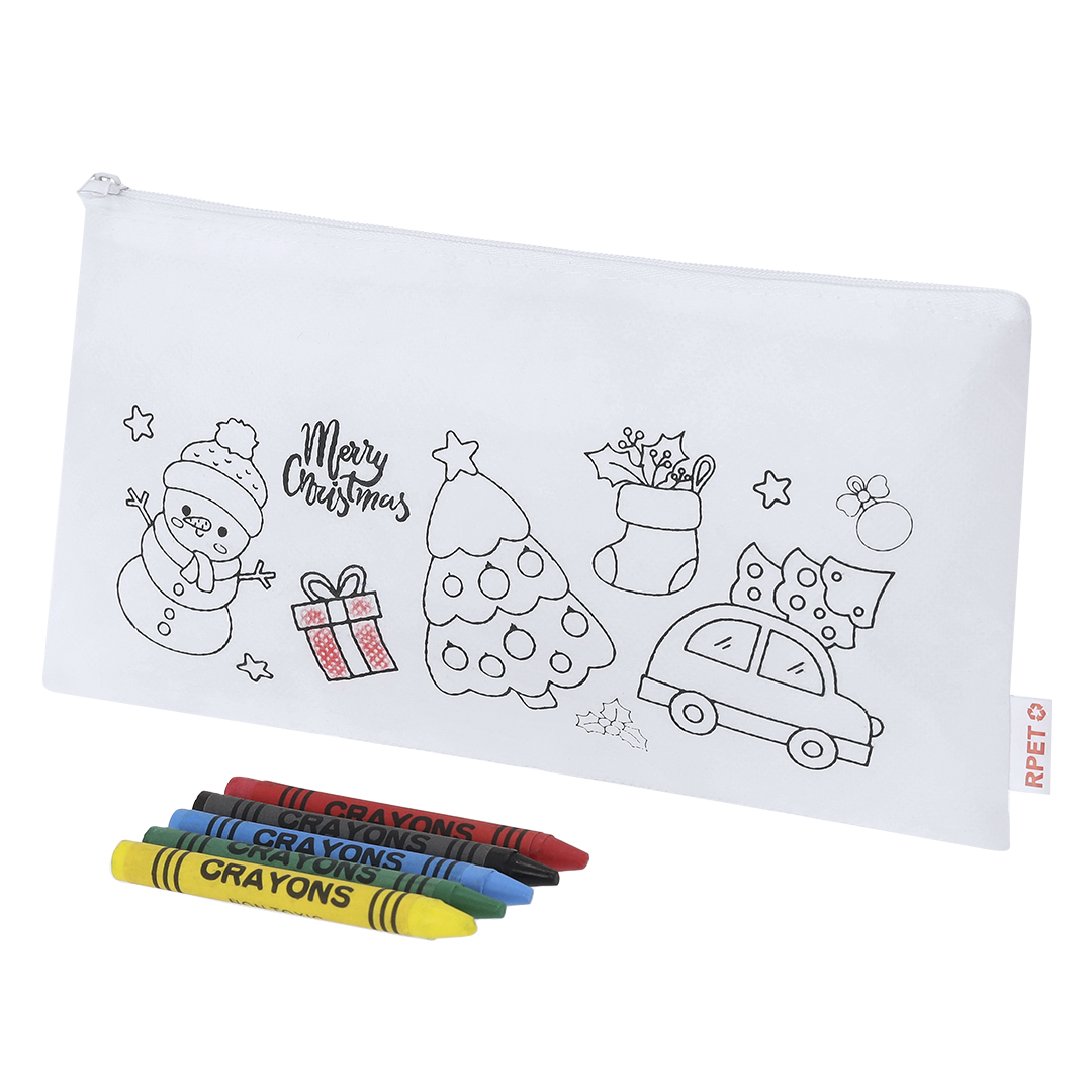 Astuccio di Natale in RPET bianco non tessuto personalizzabile con logo - immagine 3