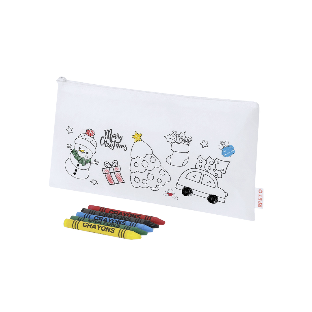 Astuccio di Natale in RPET bianco non tessuto personalizzabile con logo - immagine 2
