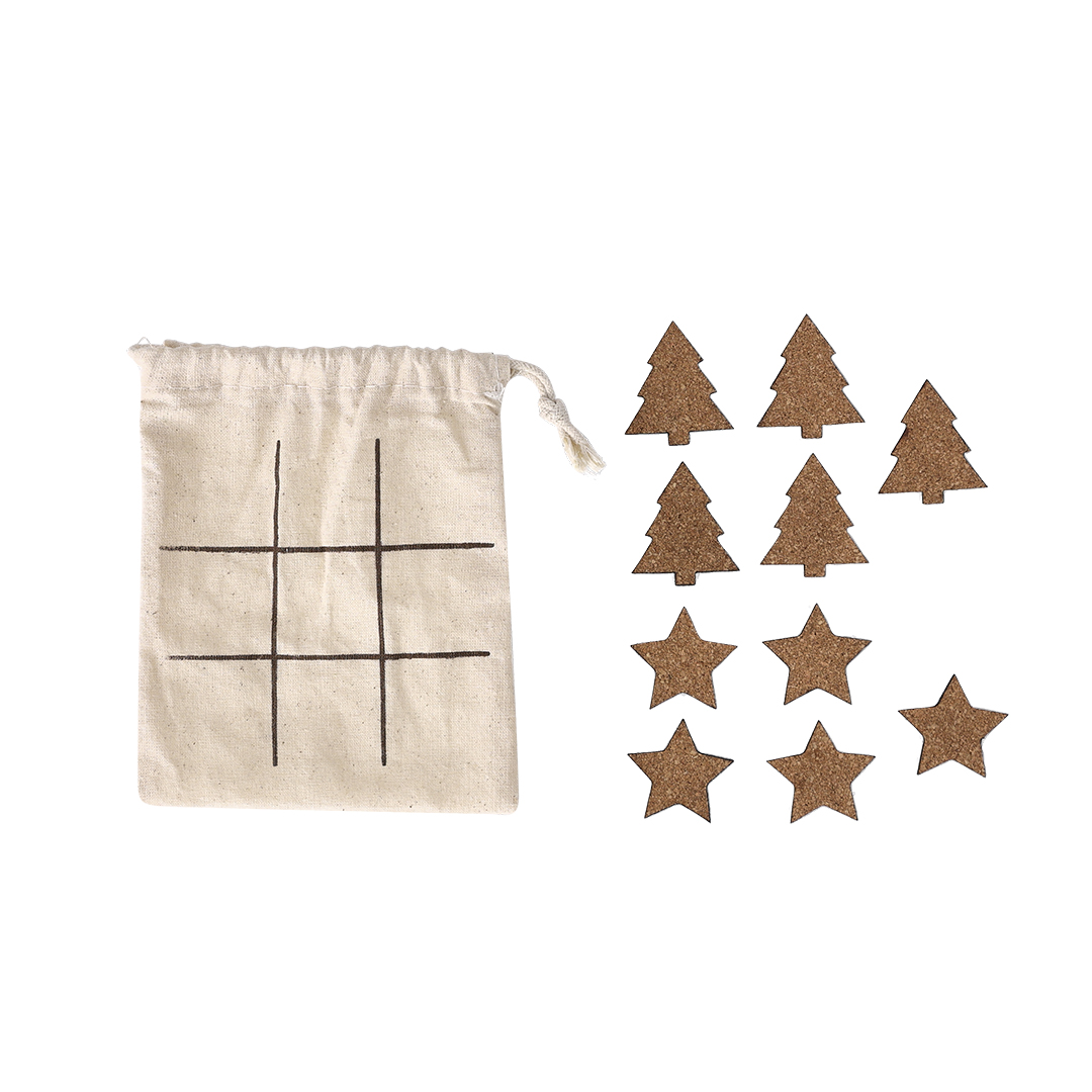 Gioco del tris realizzato in sughero naturale personalizzabile con logo