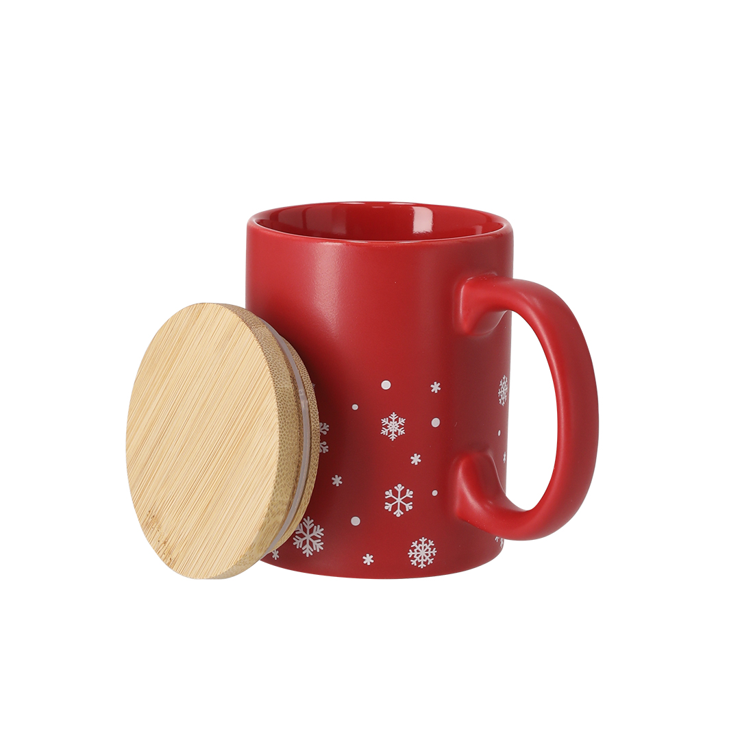 Tazza natalizia in ceramica personalizzabile con logo da 300 ml