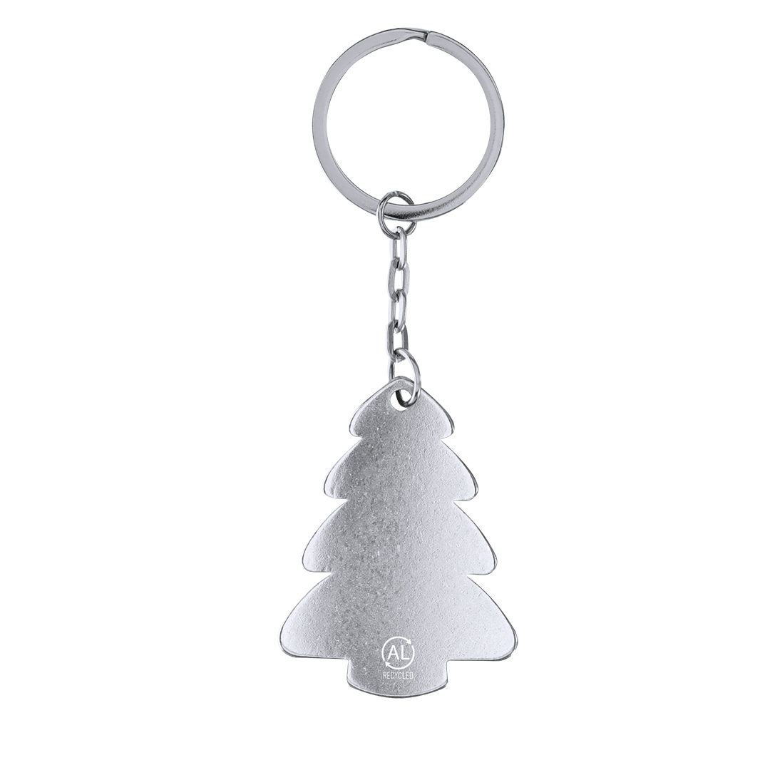 Portachiavi Albero di Natale personalizzabile con logo in alluminio riciclato