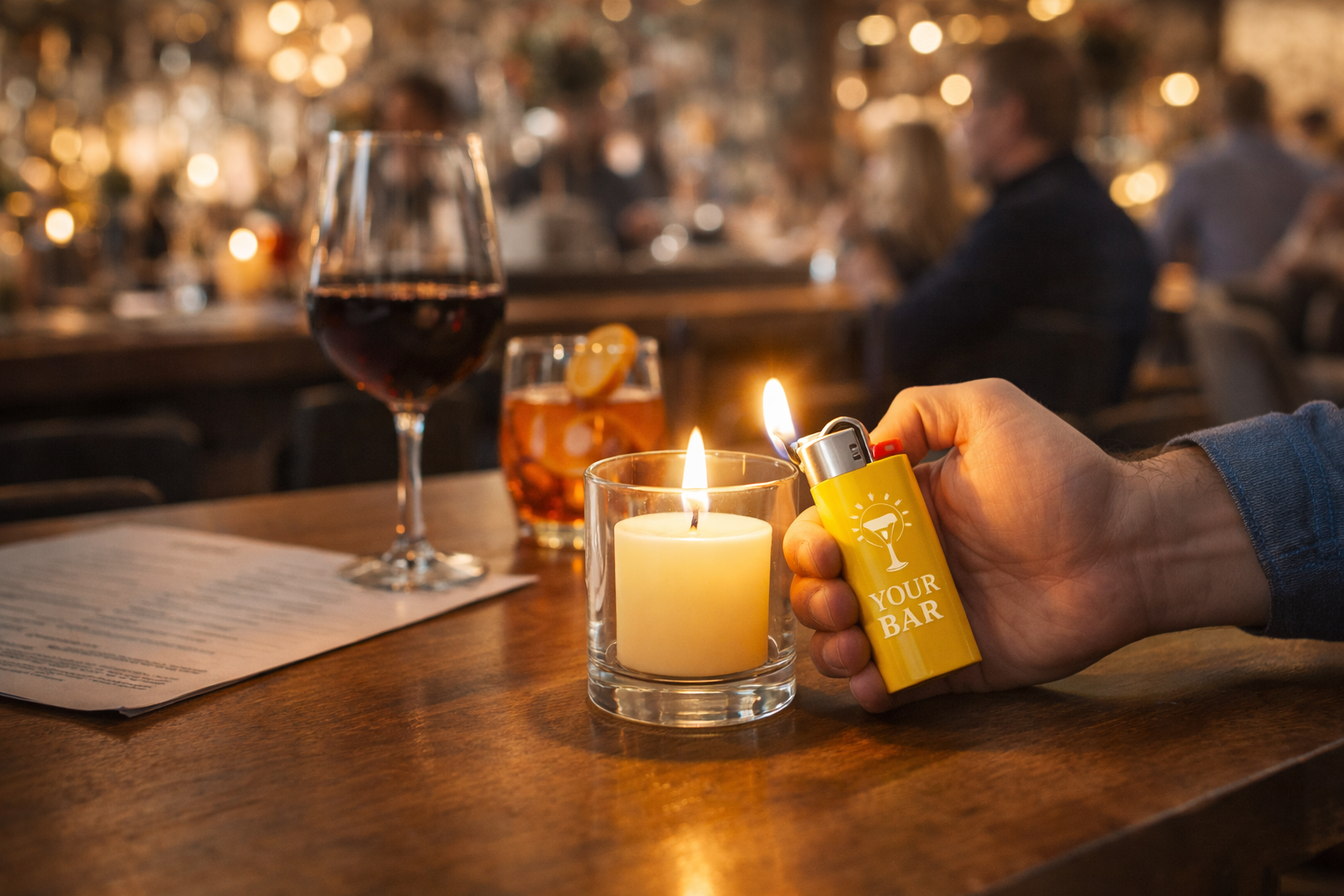 Accendino per candele e atmosfera nei locali e hospitality