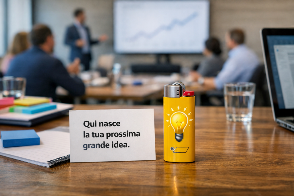 Accendino “Scintilla di Idee” per eventi aziendali e workshop