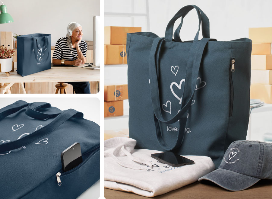 borse personalizzate 1 colore con manici lunghi