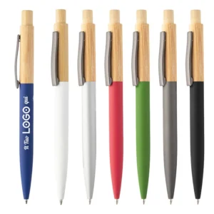 penna a sfera in bambù e alluminio riciclato personalizzabile con logo AAP809621
