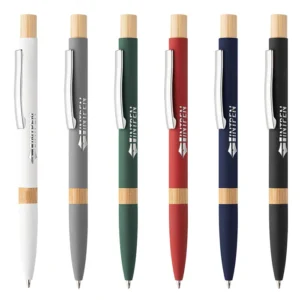 Penna in alluminio riciclato e in bambù personalizzabile con logo