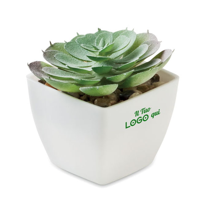 Mini pianta grassa artificiale personalizzabile con logo