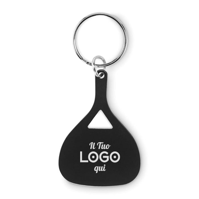 Portachiavi in alluminio a forma di racchetta personalizzabile con logo