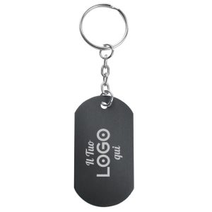 Portachiavi in alluminio personalizzabile con logo in un'ampia gamma di colori vivaci.