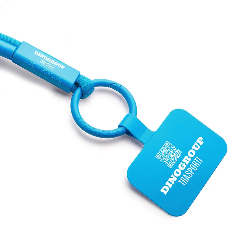 TUBY-TU personalizzato con logo monocolore sia sul laccio che sul supporto per smartphone