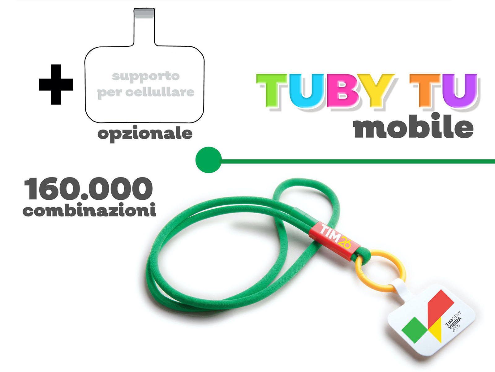 TUBY TU lanyard da collo con supporto cellullare personalizzazione
