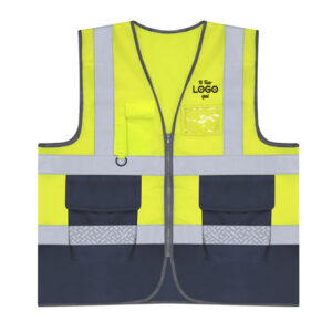 Gilet ad alta visibilità con design bicolore personalizzabile con logo