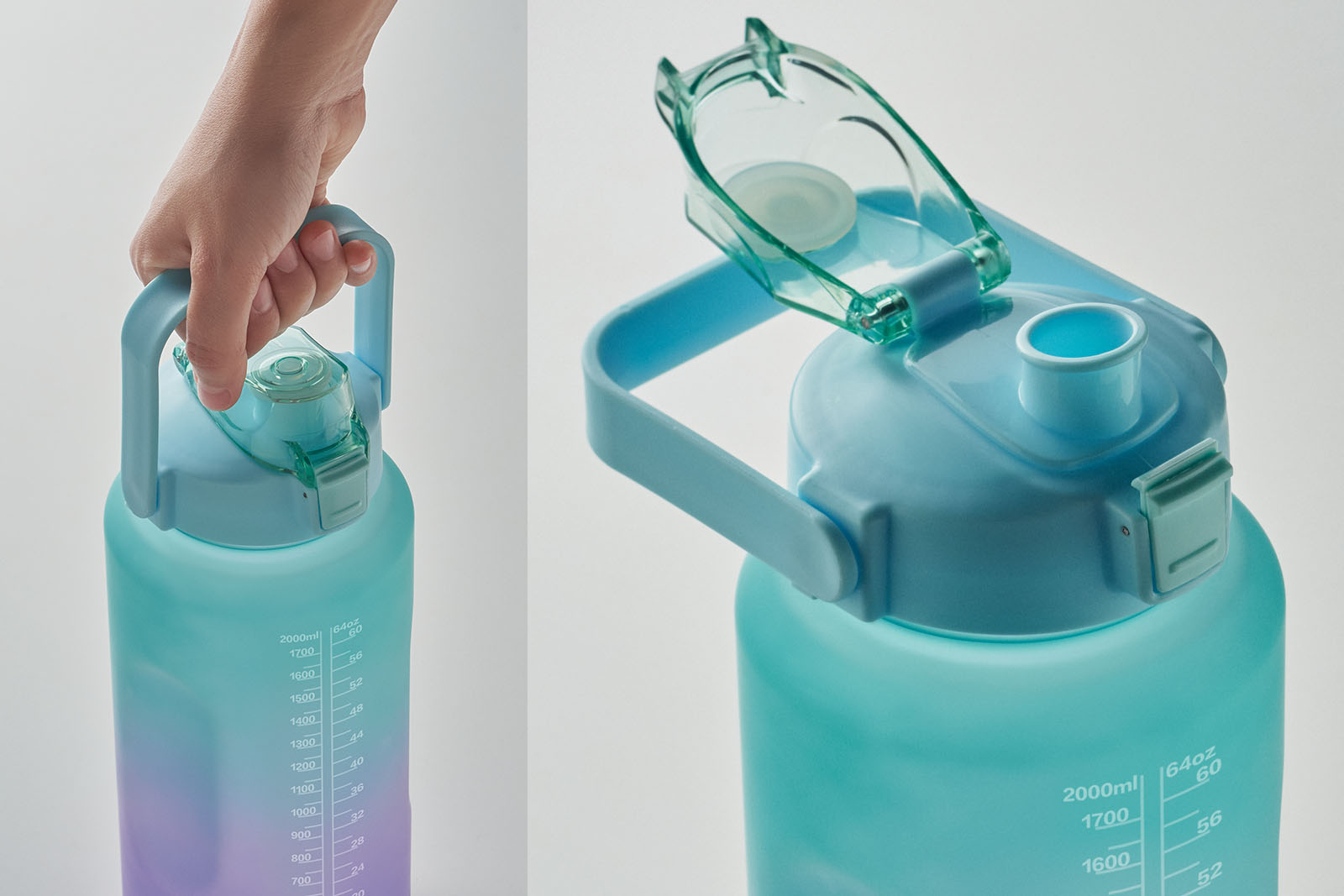 borracce personalizzate motivazionali con tacche da 2 litri