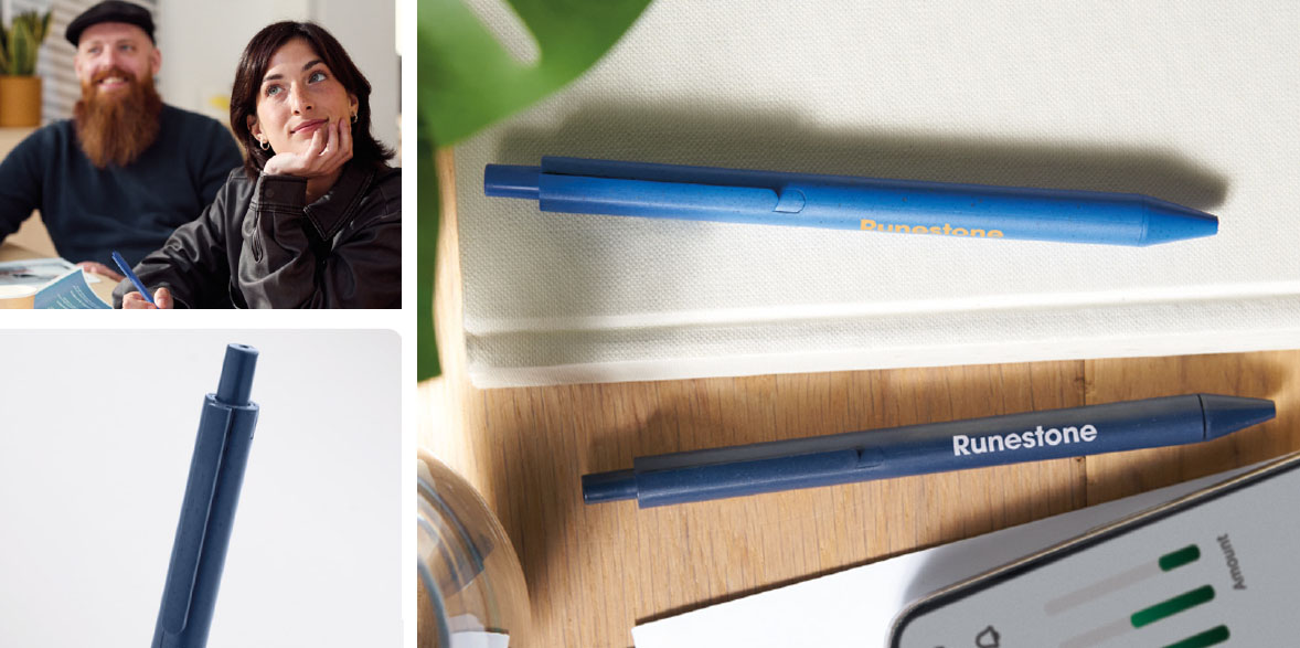 Penna a sfera in materiale di paglia di grano Inchiostro blu