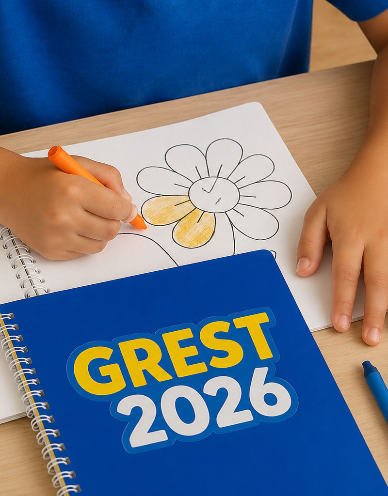 blocco appunti quaderno spirale personalizzato con logo GREST 2026