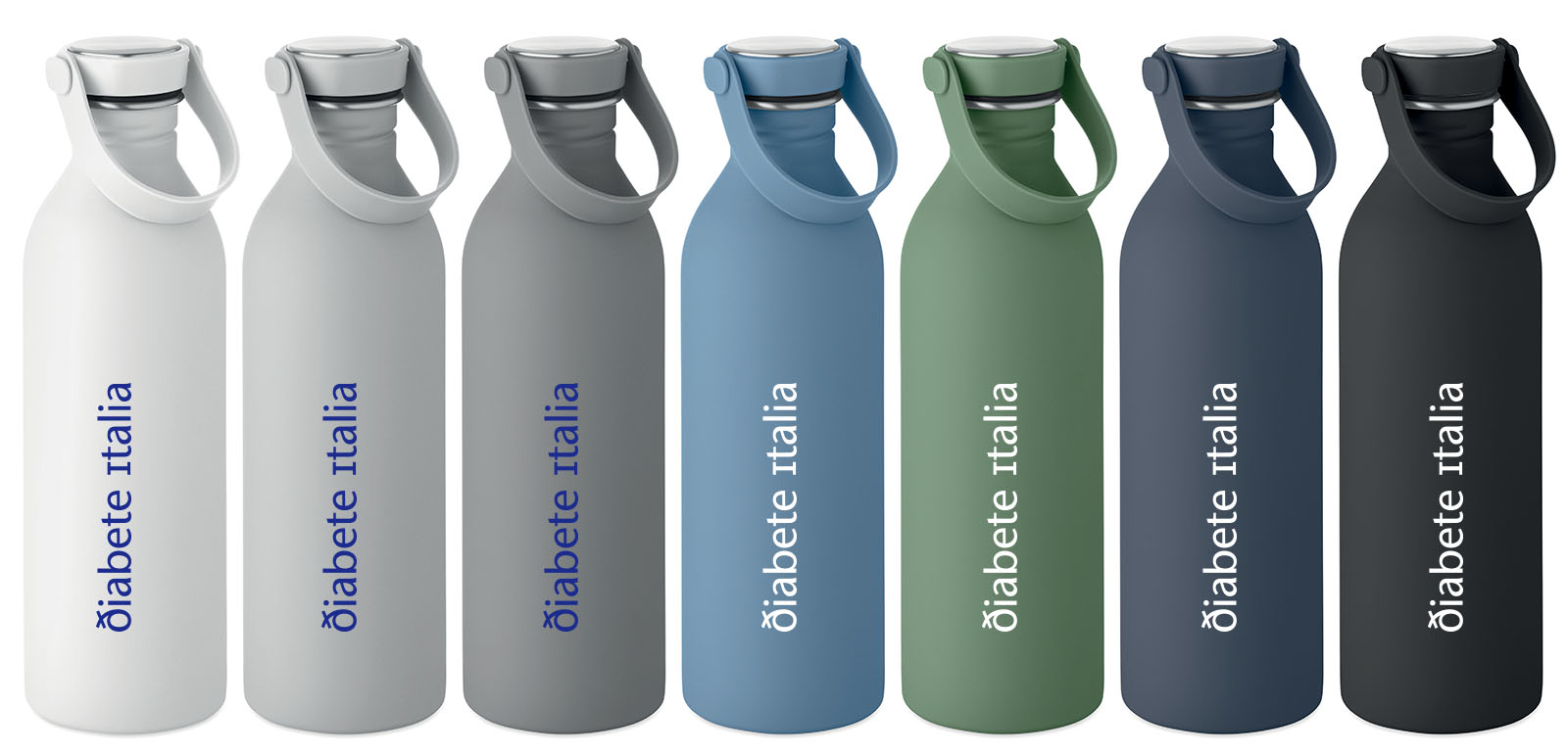 borracce acciaio inox riciclato superficie gommata morbida MIDMO2903