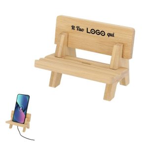 Supporto per smartphone a forma di panchina personalizzabile con logo
