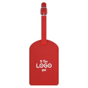 Etichetta bagaglio realizzata con PU riciclato personalizzabile con logo