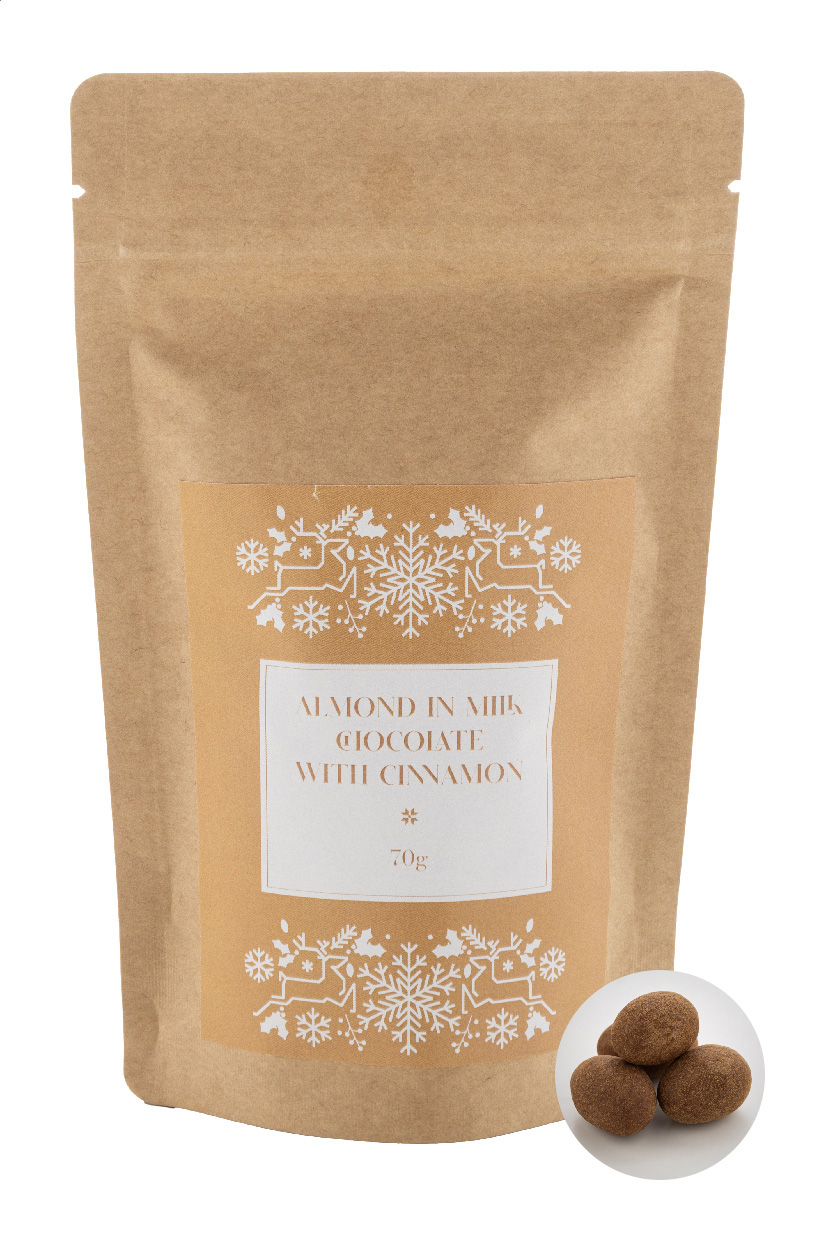 Cioccolato con mandorle e cannella. 70g