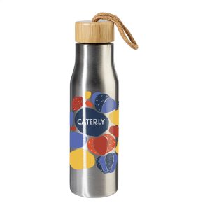 Borraccia da 600ml con coperchio in bambù Personalizzabile con Logo