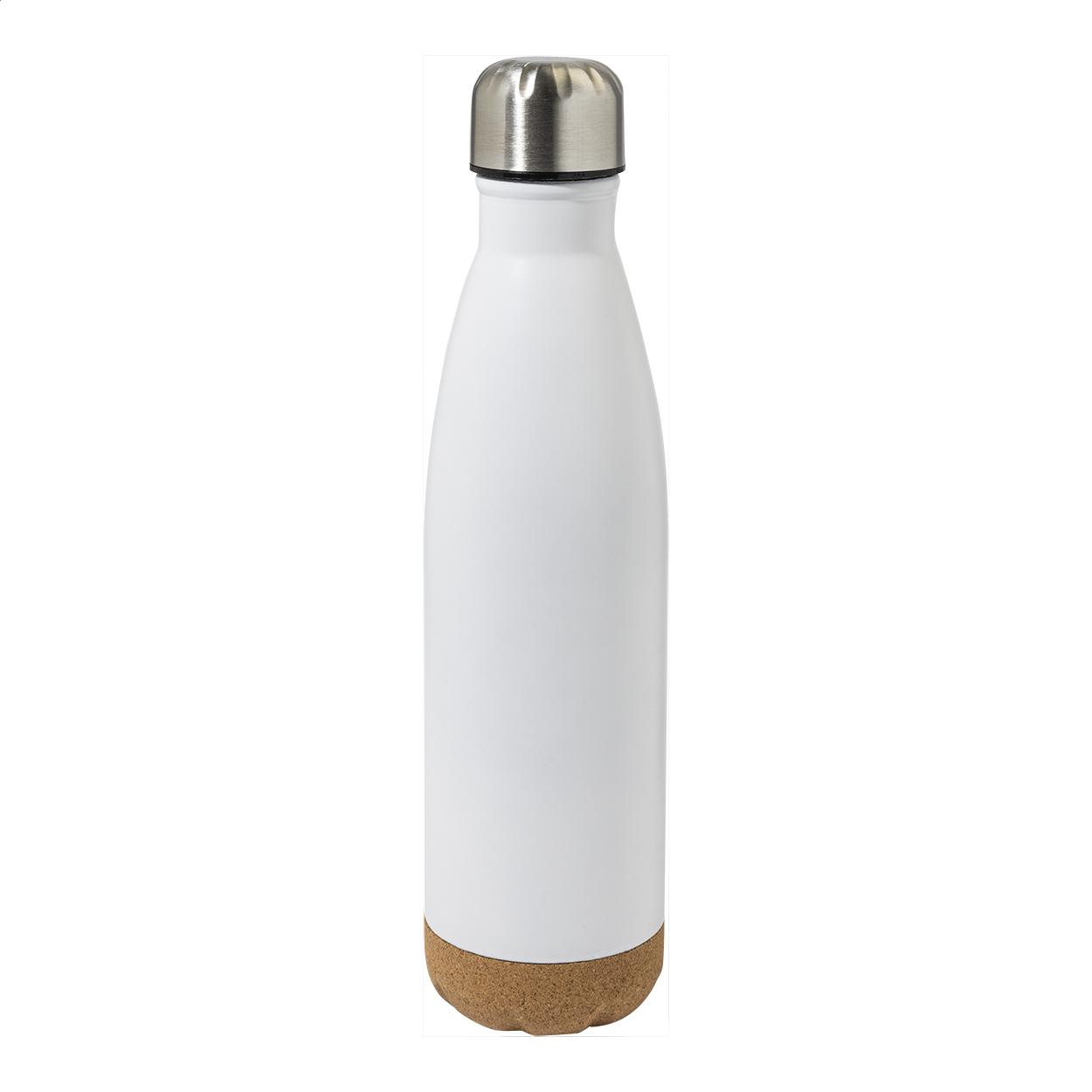 Borraccia termica da 750ml personalizzabile con logo in acciaio con base in sughero