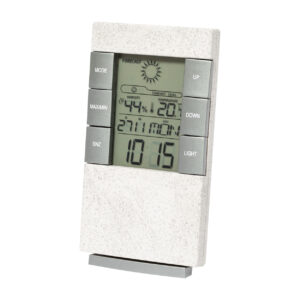 Orologio digitale e stazione meteorologica personalizzabile con logo in plastica ecologica