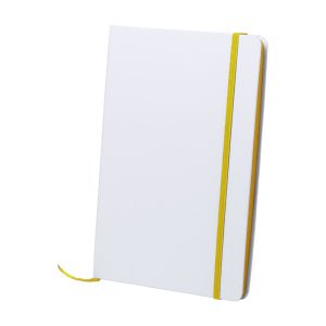 Block notes personalizzati con logo A5 copertina in cartoncino bianco - fogli a righe