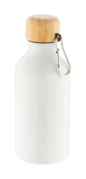 Borraccia da 400ml con tappo il legno e moschettone Personalizzabile con Logo