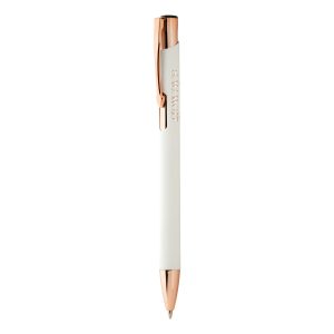 Penna a sfera in metallo personalizzata con logo con finitura soft touch