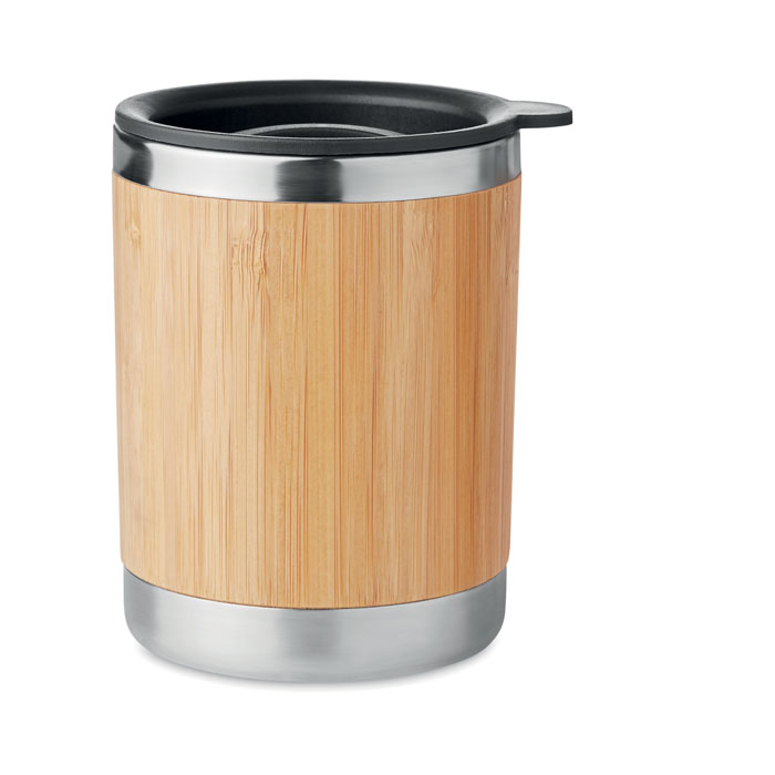 Tazza in acciaio termica con rivestimento in bamboo MIDMO9937