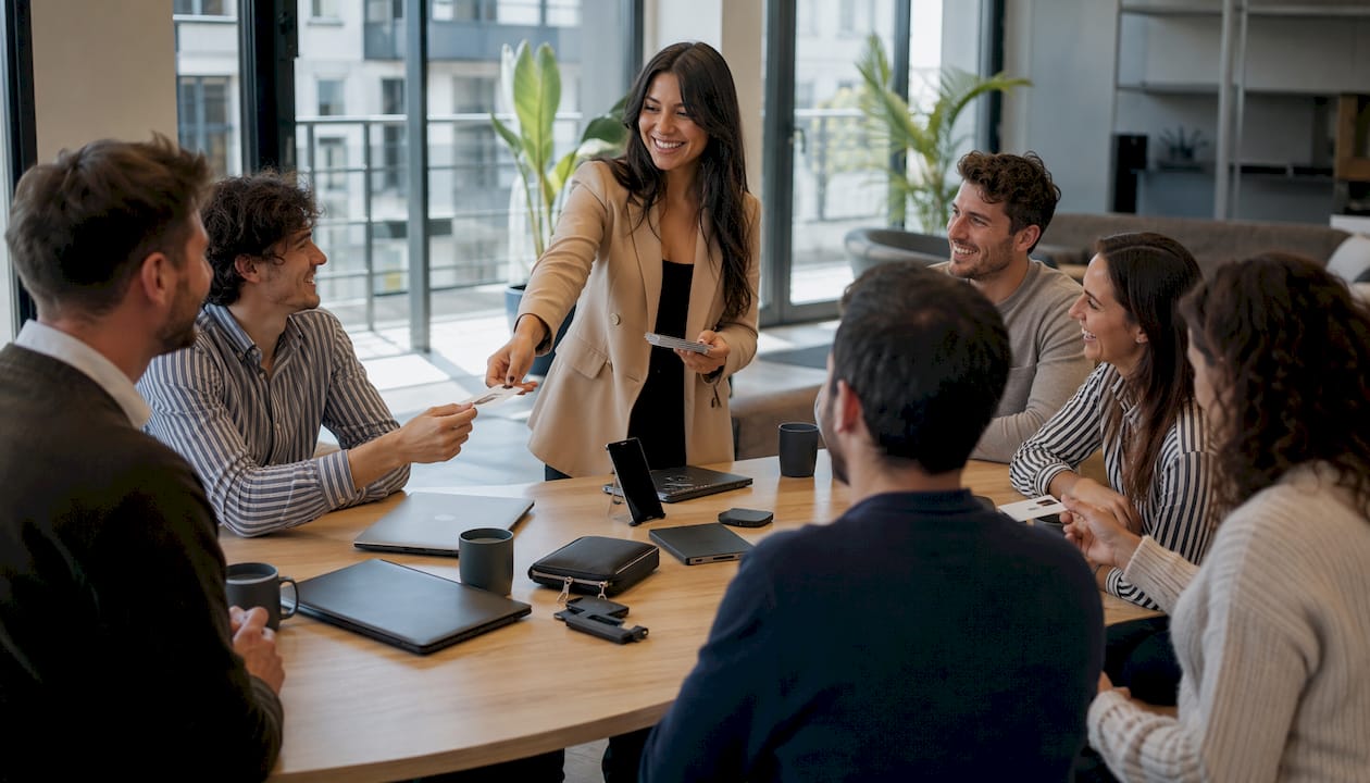 Durante gli eventi di networking, è sempre più comune vedere professionisti che si scambiano dispositivi tecnologici e gadget, approfittando dell’occasione per condividere novità e instaurare nuovi contatti.