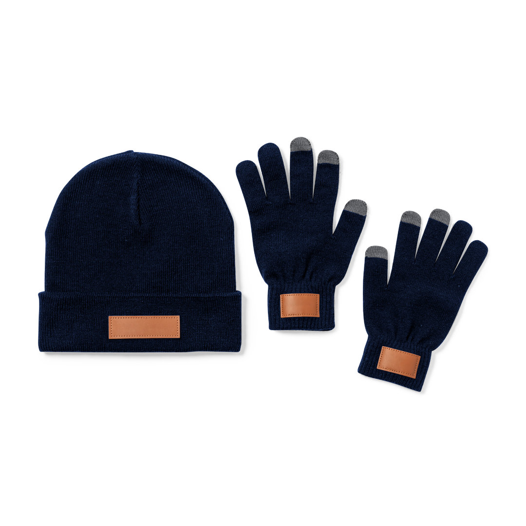 Set cappello e guanti tattili