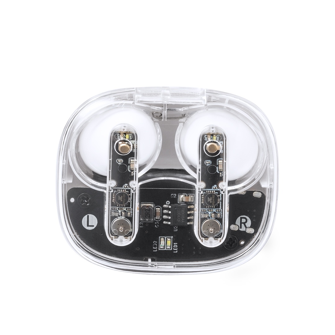 Auricolari bluetooth trasparenti personalizzabili con logo