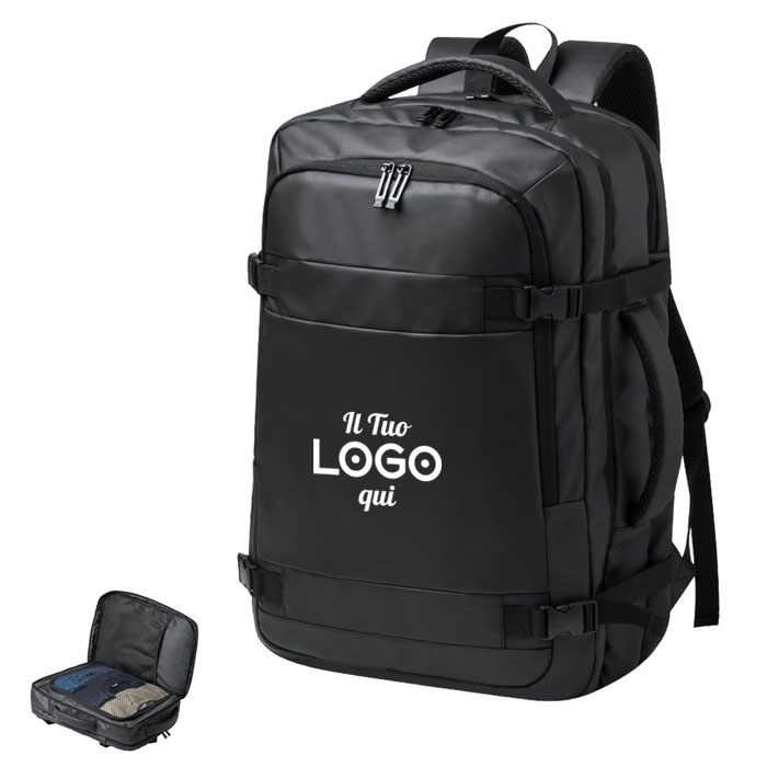 Zaino portadocumenti in ecopelle verniciata personalizzabile con logo