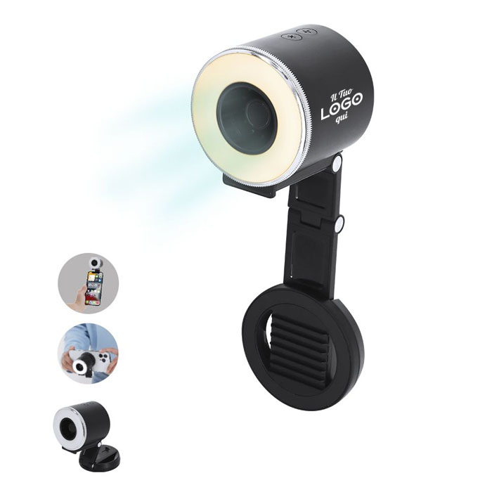 Ring luce selfie con ventilatore personalizzabile con logo