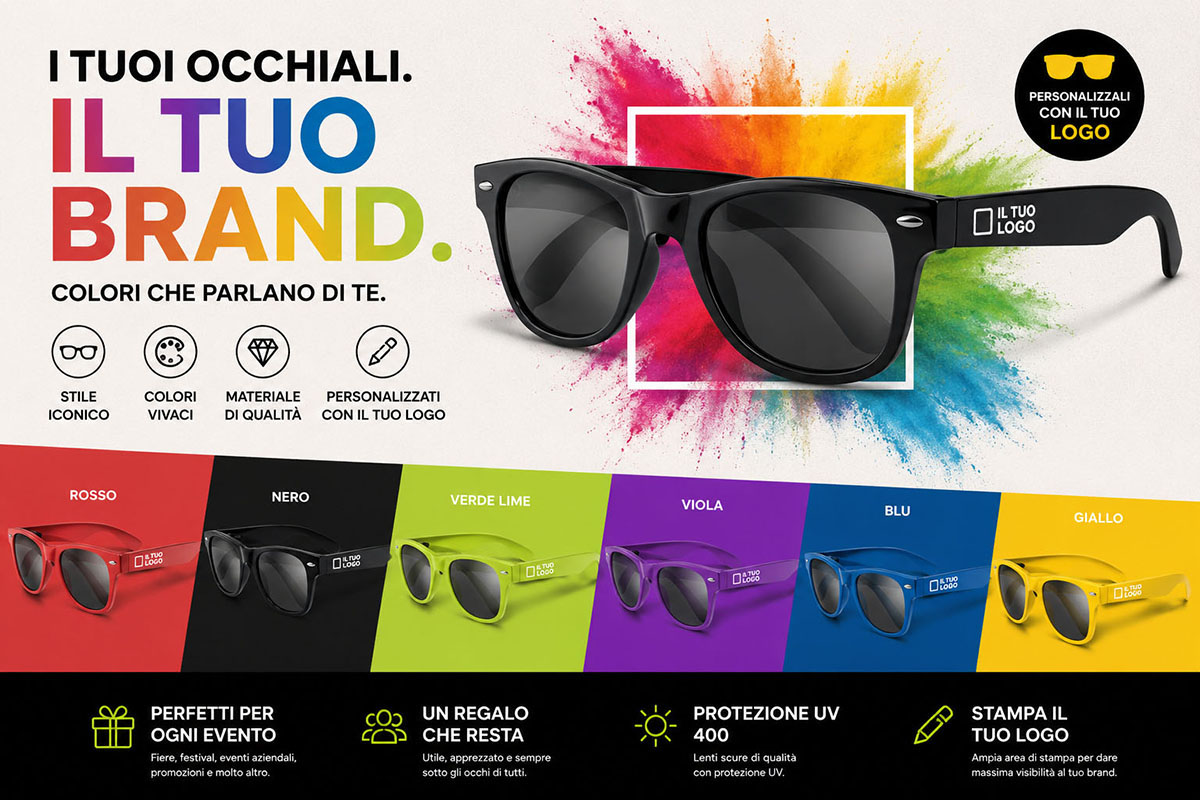 Occhiali personalizzati con logo