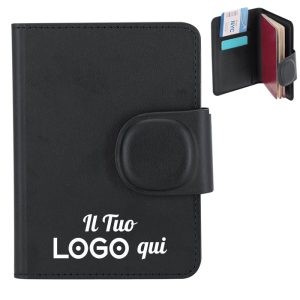 Custodia per passaporto con smart tag personalizzabile con logo