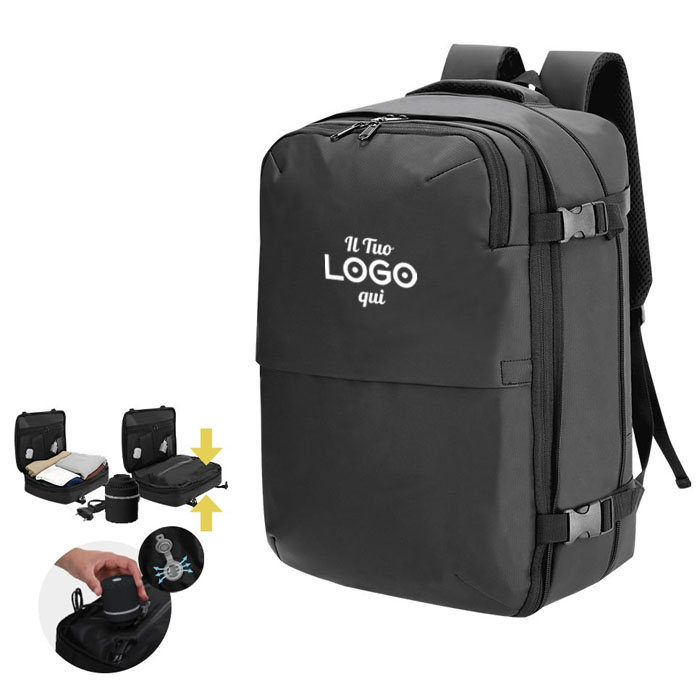 Zaino da viaggio con sottovuoto dal design elegante personalizzabile con logo