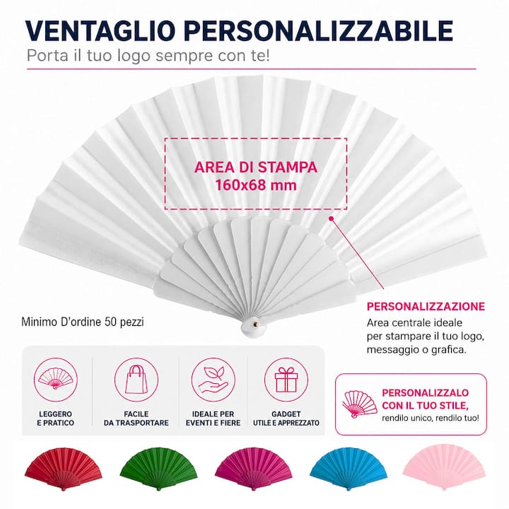 Ventaglio colorato personalizzabile con logo
